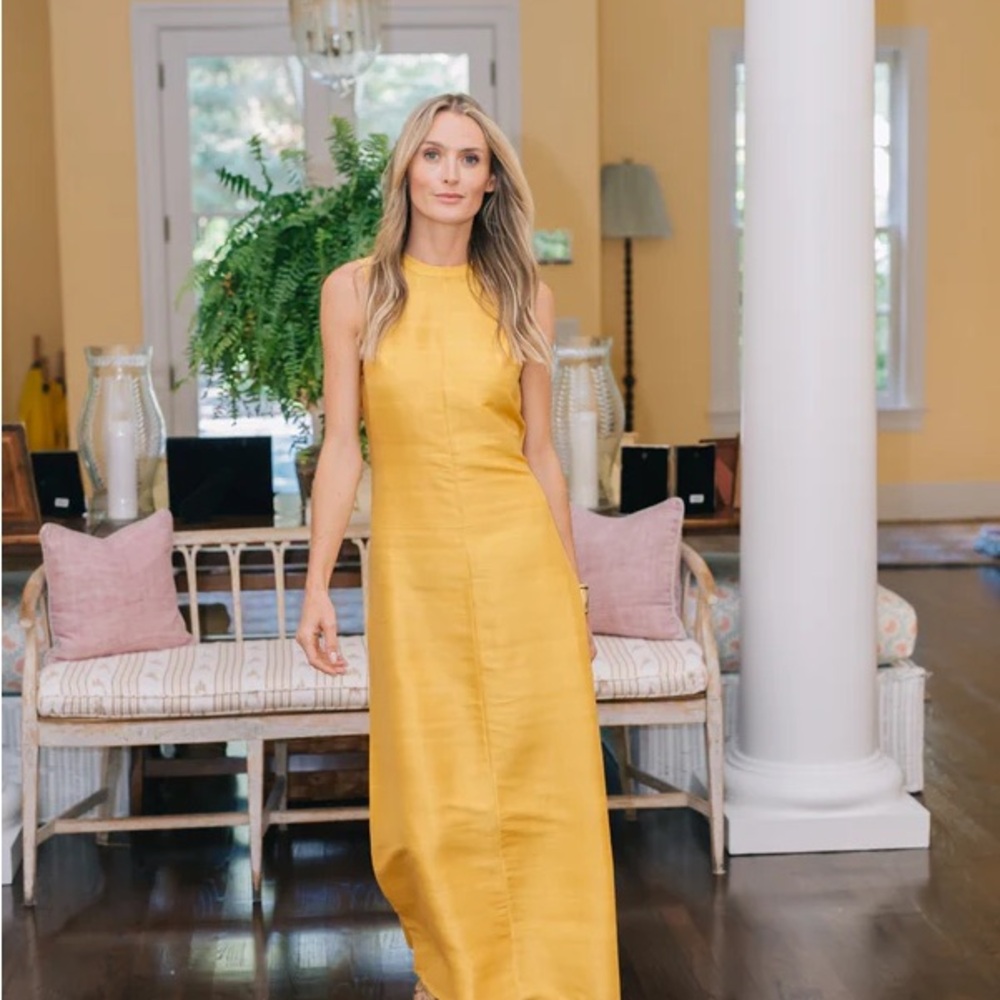 NWT Julia Amory Jane Dress in Saffron (Gold/Yellow)